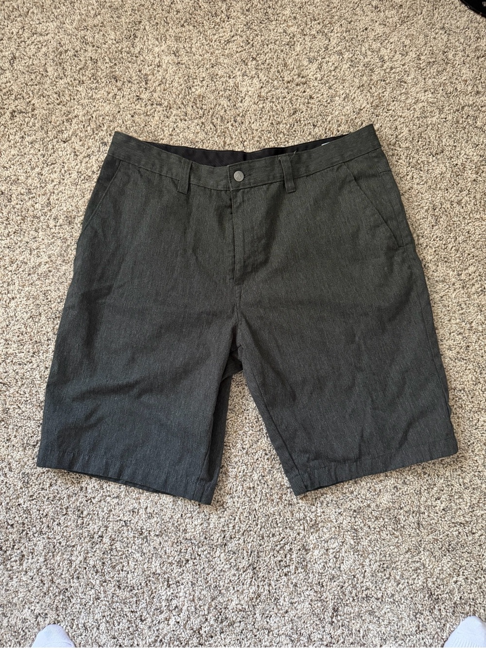 Volcom Men's Charcoal Gray Flat Front Shorts